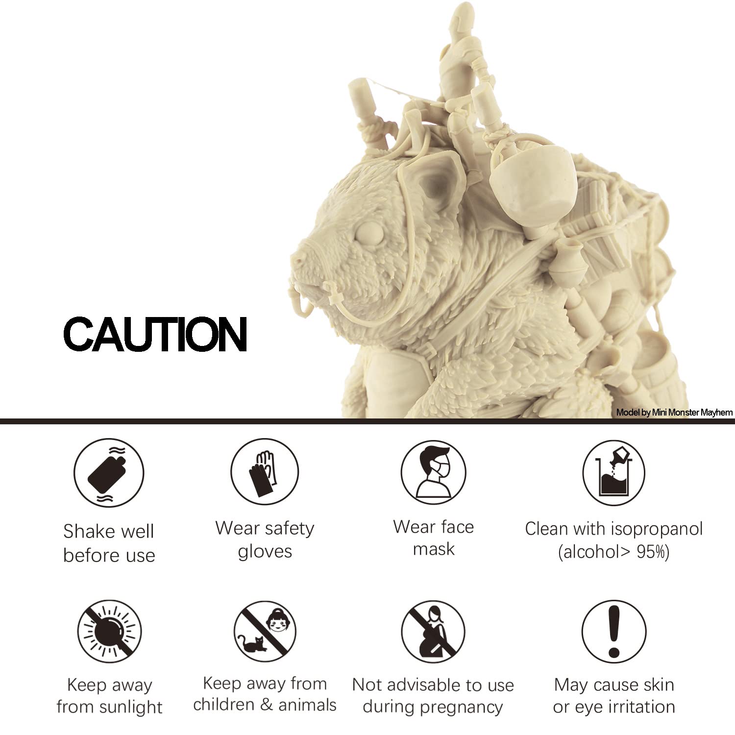 Jamg He 10K Standard Plus Resin for LCD DLP SLA 405nm Printer UV-Curing Photopolymer Rapid High Precision Low Odor Standard Resin , 3D Printer Resin Almond - Image 2