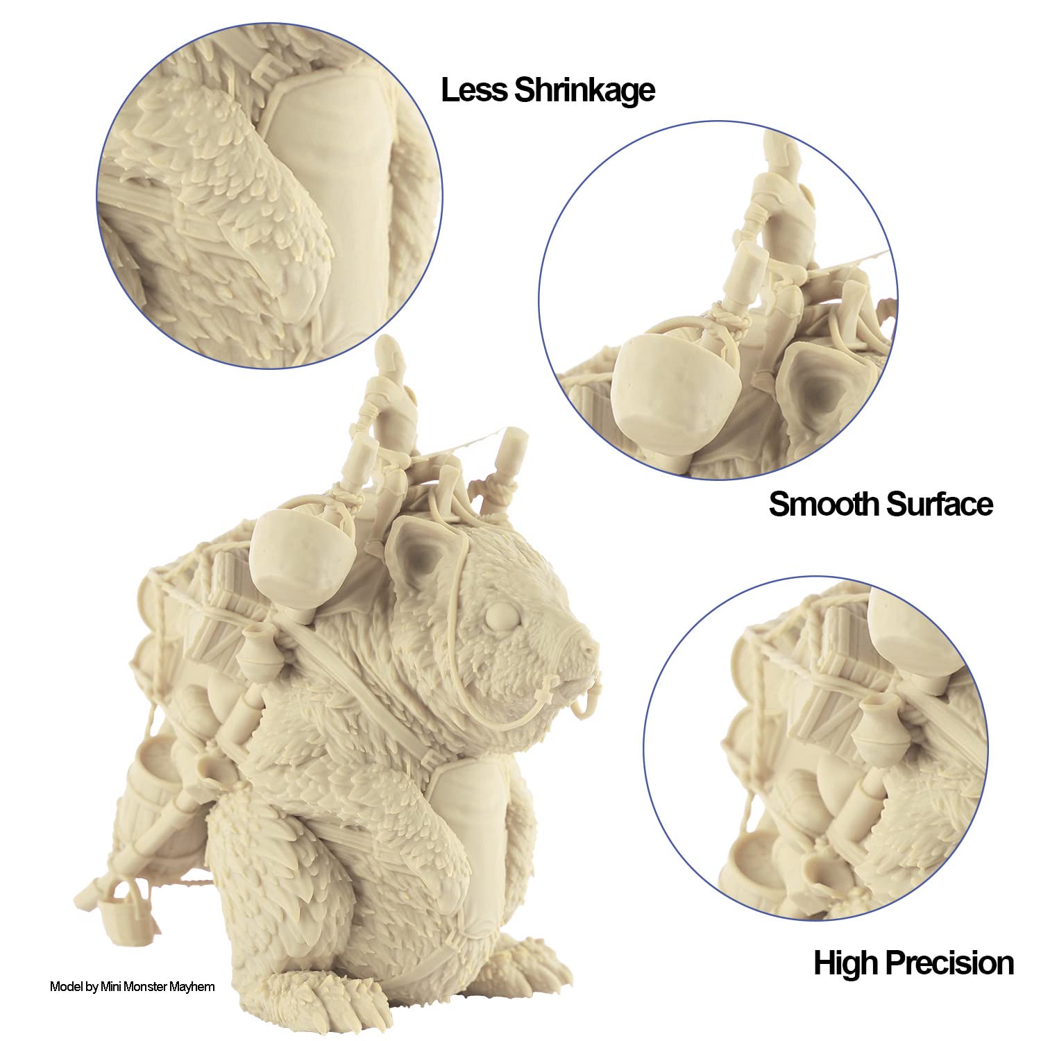 Jamg He 10K Standard Plus Resin for LCD DLP SLA 405nm Printer UV-Curing Photopolymer Rapid High Precision Low Odor Standard Resin , 3D Printer Resin Almond - Image 3