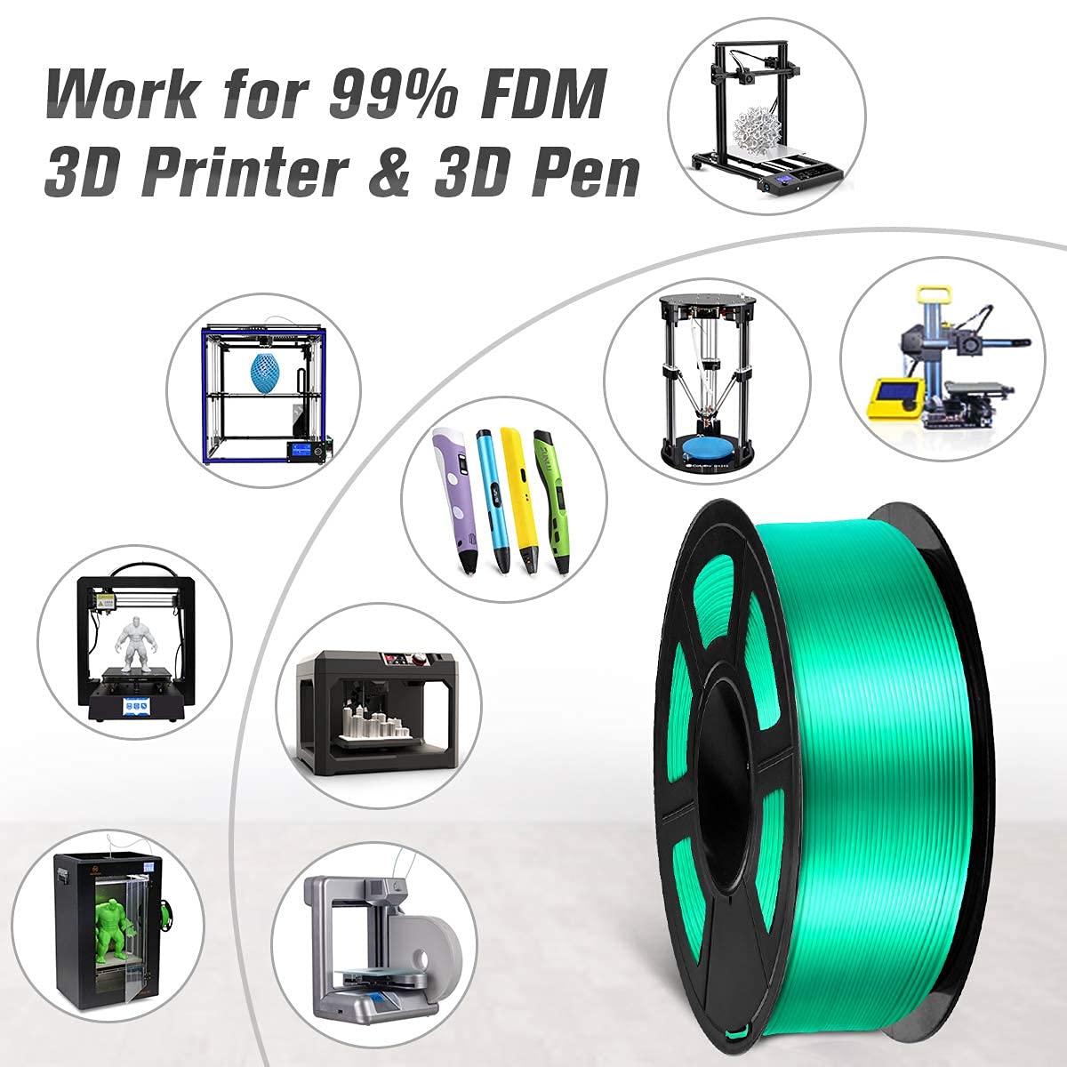 FiLAMONT Silk PLA Plus Filaments ? Silk Green - Image 4