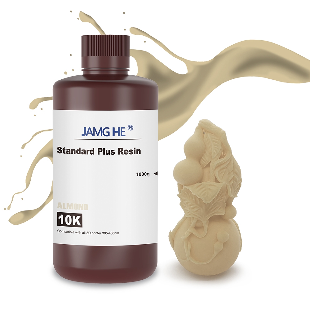 Jamg He 10K Standard Plus Resin for LCD DLP SLA 405nm Printer UV-Curing Photopolymer Rapid High Precision Low Odor Standard Resin , 3D Printer Resin Almond