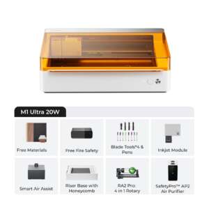 xTool M1 Ultra 20W 4-in-1 SafetyPro Bundle � Professional-Grade Laser Cutter, Blade Cutter, Inkjet Printer & Engraver