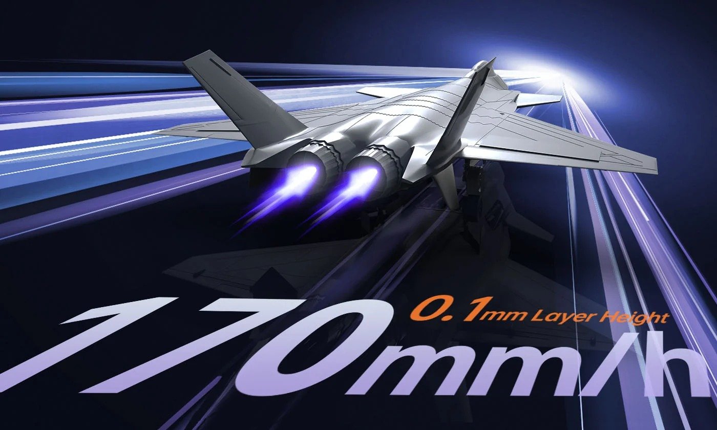 170mm/h at 0.1mm① Layer Height.